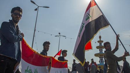 سياسة/احتجاجات العراق/(حسين فالح/فرانس برس)