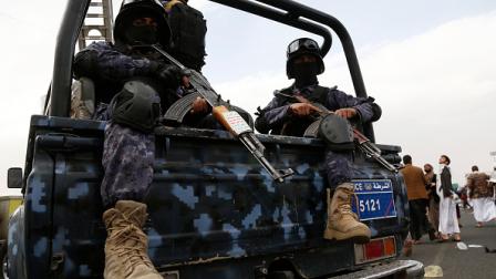 جنود من الشرطة التابعة للحوثيين في صنعاء 16 فبراير 2024 (محمد حمود/Getty)