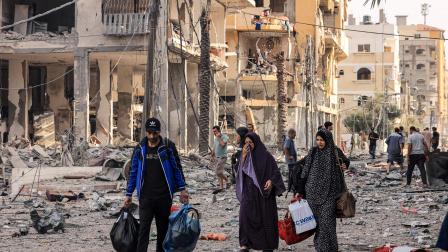 تكرر تهجير الفلسطينيين داخل قطاع غزة (محمود الهمص/فرانس برس)