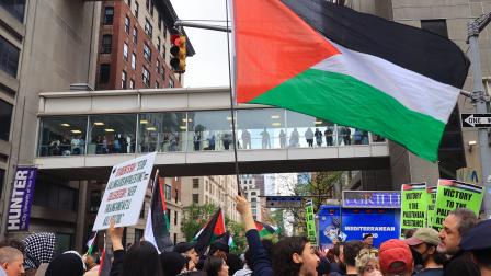اليمين الأميركي وغزة، صورة من نيويورك (الأناضول)