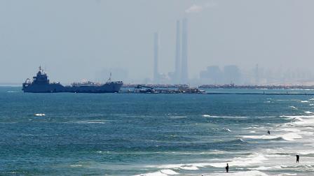 سفن تابعة للبحرية الأميركية قبالة سواحل غزة 16 مايو 2024 (Getty)