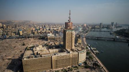 مقر التلفزيون المصري في القاهرة، 29 إبريل 2018 (خالد دسوقي/Getty)